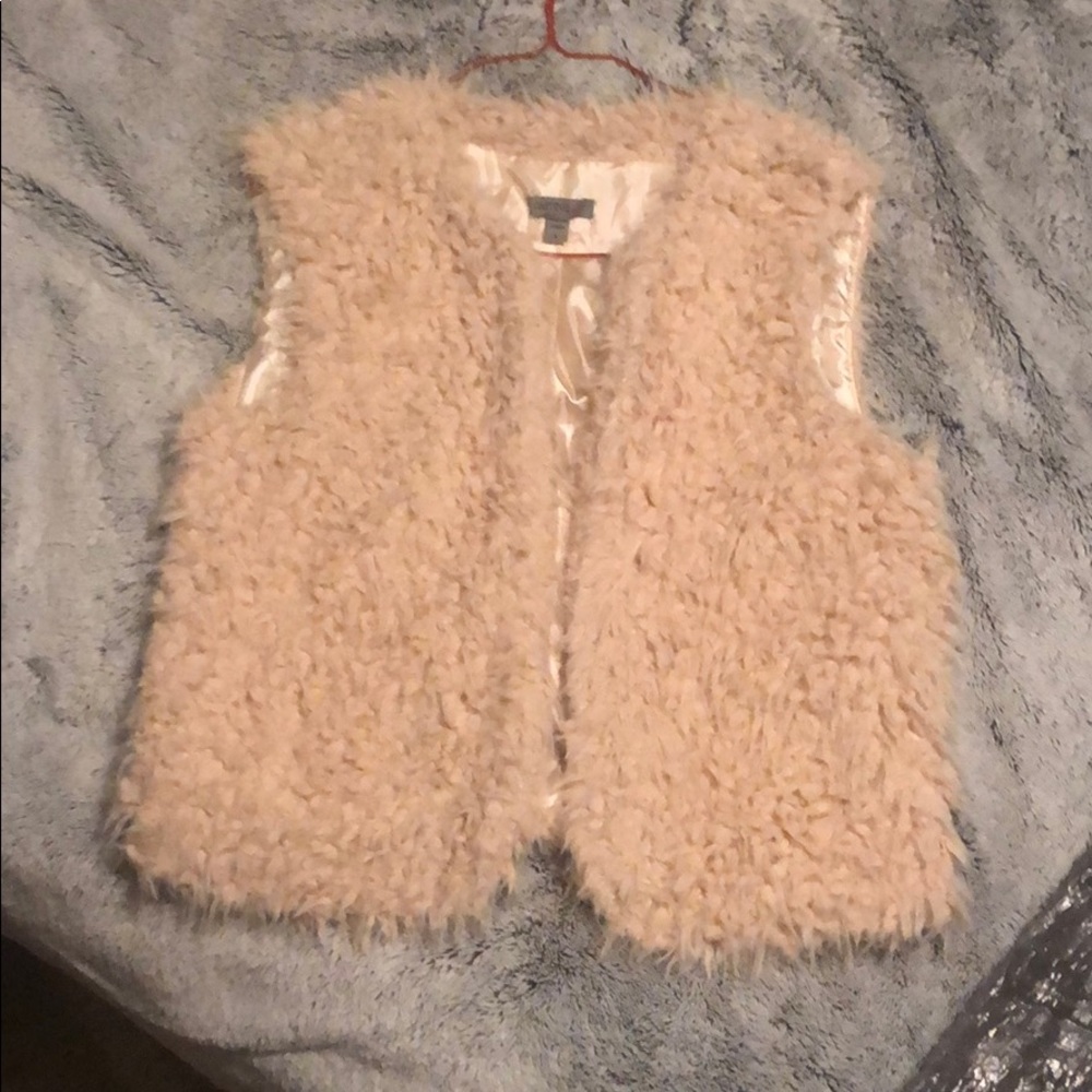 Boutique fashion blush colored furry vest
